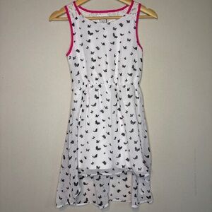 Guess Girls White & Black Butterfly Sleeveless Midi Dress Size 12